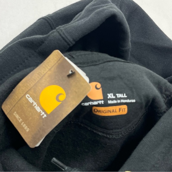 Carhartt Original Fit Black Hooded Sweatshirt Hoodie Mens Size XL TALL NEW - Picture 13 of 15
